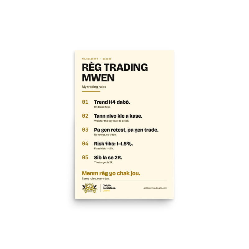 Règ Trading Mwen – My Trading Rules · Light – 12″×18″ poster